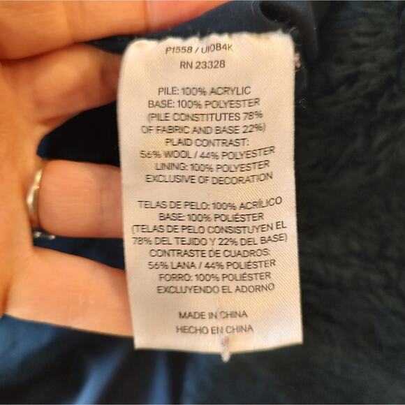 Pendleton Fuzzy Fleece Jacket Plaid Accents Small - Picture 8 of 11